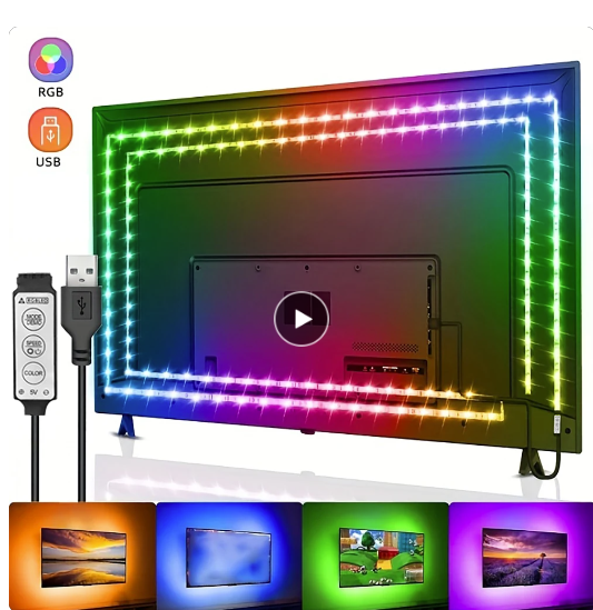 RGB 5050 Strip Led Lights for TV 3 Key Control USB 5V Led Tape for TV Backlight Home Party Decoration Flexible Ribbon